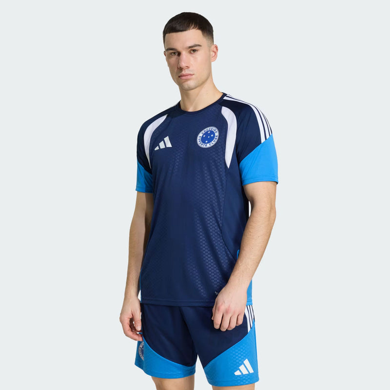 Camisa Esportiva Masculina Adidas Cruzeiro Treino Comissão 2026 Azul Marinho