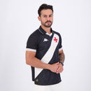 Camisa Kappa Vasco I 2025 Masculina Torcedor Oficial Original Preta Faixa Diagonal