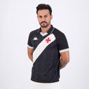 Camisa Kappa Vasco I 2025 Masculina Torcedor Oficial Original Preta Faixa Diagonal