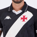 Camisa Kappa Vasco I 2025 Masculina Torcedor Oficial Original Preta Faixa Diagonal