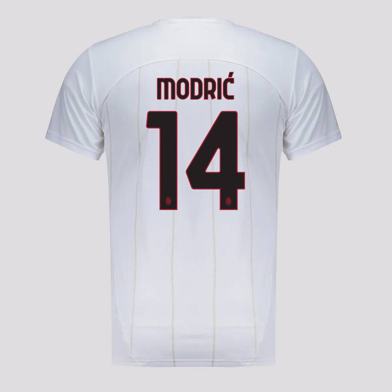 Camisa Puma Milan Pré-Jogo 2025 Branca Modric 14 Treino Masculina