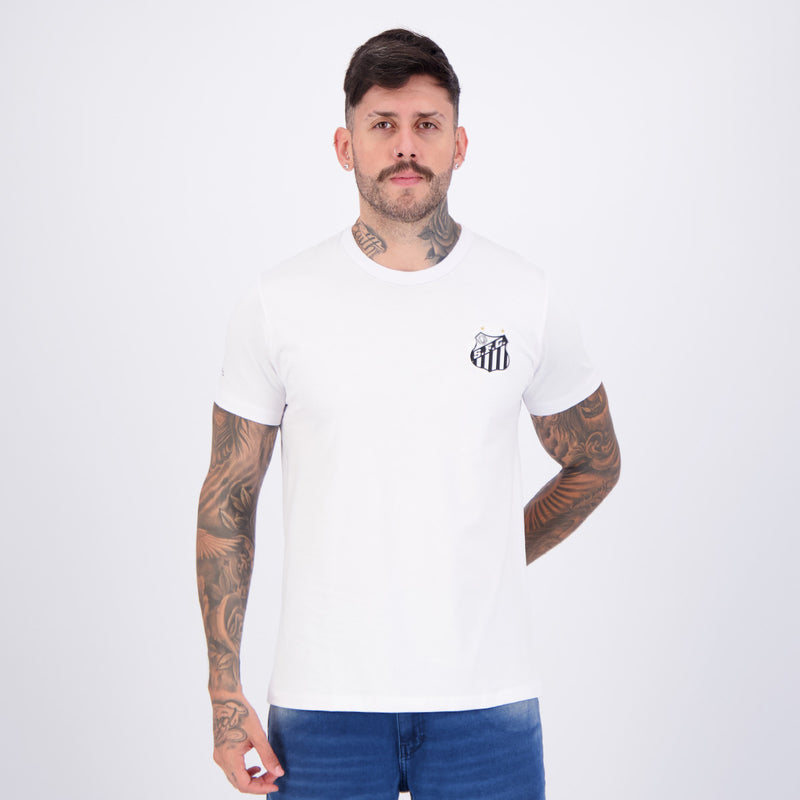 Camisa de Futebol Santos River Branca Masculina Algodão Confortável Estilo Casual