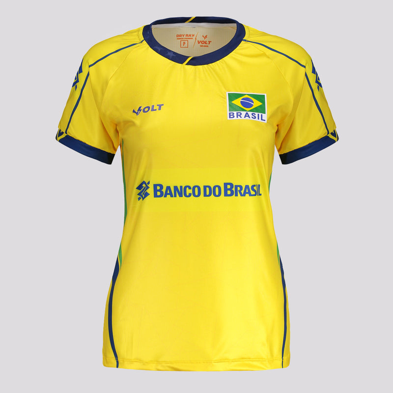 Camisa Volt Brasil Vôlei CBV 2025 Feminina Amarela