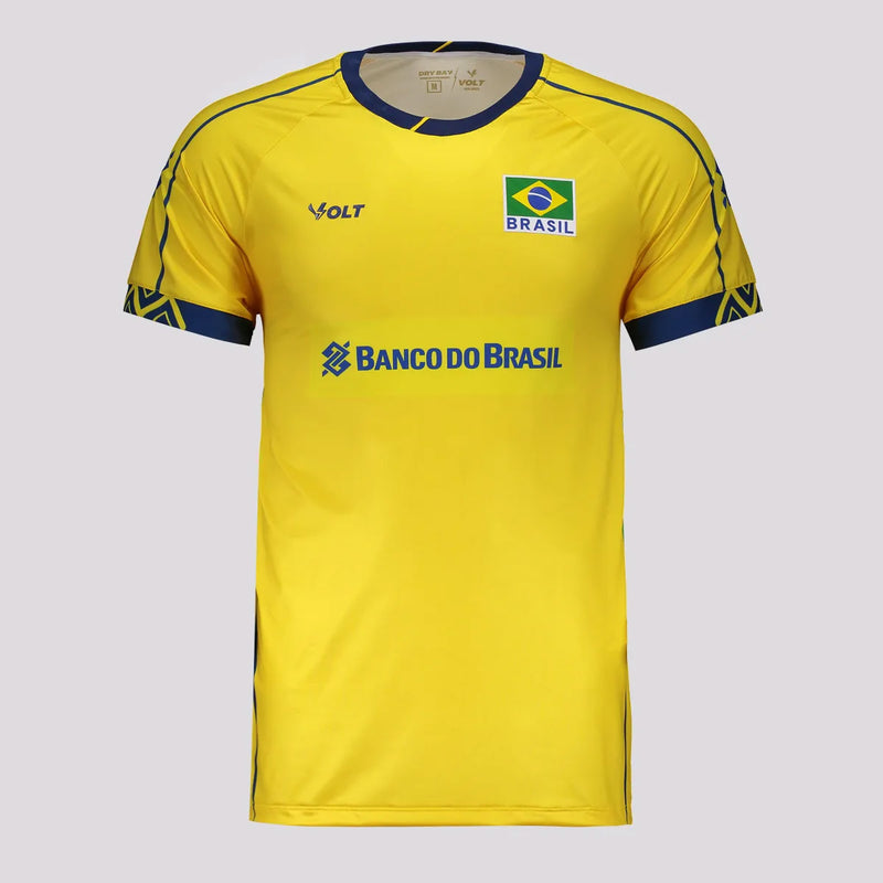 Camisa Volt Brasil Vôlei CBV 2025 Infantil Amarela