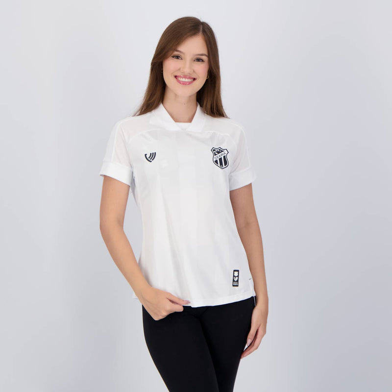 Camisa Ceará Reserva 2025 Feminina Vozão Branca Número 10 Oficial