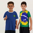 Kit de 2 Camisas Brasil Azul e Verde Infantil