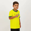 Kit de 2 Camisas Placar Brasil Amarela e Azul Infantil